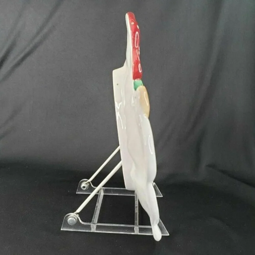 Fitz and‎ Floyd Plaid Christmas Snowman Candy Cookie Dish Canape Plate Embossed